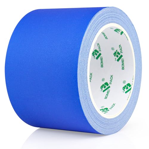 BOMEI PACK Color Gaffer Tape, Matte Non-Reflective, 3inch x 20yds No Residue Hand Tear Self-Adhesive Tape for Labeling, Cable, Stage, Photo Studio, Painters and Duct Repair, 1 Pack (Blue) - color: Blue