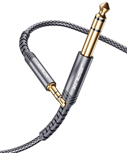 JSAUX 1/4 to 1/8 Stereo Audio Cable 20 Feet, 6.35mm to 3.5mm TRS Cord-Grey - color: Grey, size: 20ft