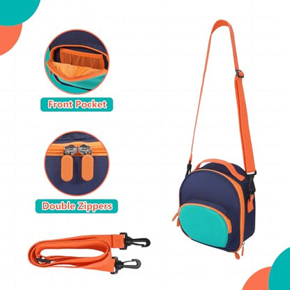 Carrying Case for Yoto Mini 2024 Edition Kids Audio Player & Headphone | Portable Travel Carrier Bag Cover, Up to 30 Cards Storage Box, Handle, Adjustable Strap, Reserved Hole For Cable