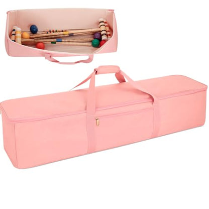 39'' Croquet Set Storage Bag, Travel Sports Carrying Bag for Croquet Set | Large Capacity, Croquet Mallet Storage Goalball Bat Organizer, for Holding 6 or 8 Players Set, Croquet Stick Tote, Bag Only