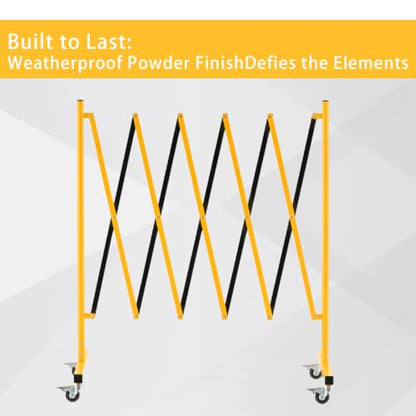 TRUNK 8ft Expandable Metal Barricade, Mobile Industrial Safety Fence | High-visibility yellow/black finish for heavy-duty outdoor & warehouse safety - size: 8 Feet New Black and Yellow-41 in(L-H)