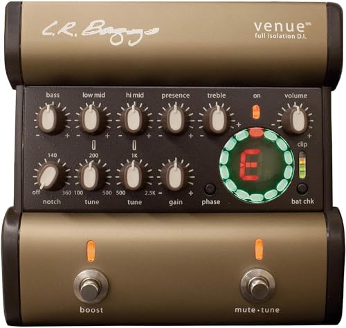L.R. Baggs Venue DI Acoustic Guitar Preamp Direct Box Studio and Stage Pedal Tonebird Bundle with Cable, Polish Cloth, Dunlop Picks, Tonebird 9V Adapter