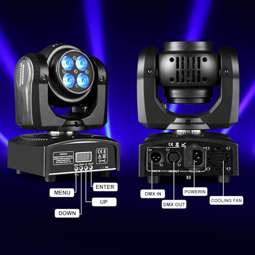 100W LED Moving Head DJ Lights 2-Sides Moving Head Wash & Beam Effect Stage Light RGBW 4-in-1 DMX Sound Active DJ Lights for Party Disco KTV Pub Bar Show Wedding Show - 2 PCS (2)