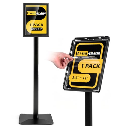 Dyna-Living Sign Holder Stand 8.5 x 11 Inch Sign Stands for Display, 1 Pack Heavy-duty Pedestal Sign Holder, Adjustable Floor Standing Signs Holders, Poster Holders Stand for A4 Advertising - size: 8.5'' x 11''-1 Pack