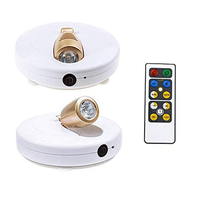 HONWELL LED Spotlight Wireless Accent Lights 2 Pack Battery Powered Warm White Puck Lights with Remote,Under-Cabinet Light Indoor Closet Light with Rotatable Head,Picture Light for Paintings
