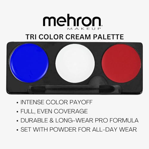 Mehron Makeup Tri-Color Halloween Makeup Palette - CLOWN | 5 Shades of Mehron Greasepaint in 1 Easy to Use Palette. Perfect for Quick Costume Looks. Cruelty Free & Made in the USA. - color: Clown