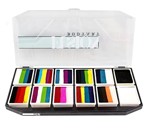 FUSION BODY ART Professional Quality Face Painting Palette - Rainbow Explosion | Safe & Non-Toxic Makeup Face Paint Kit