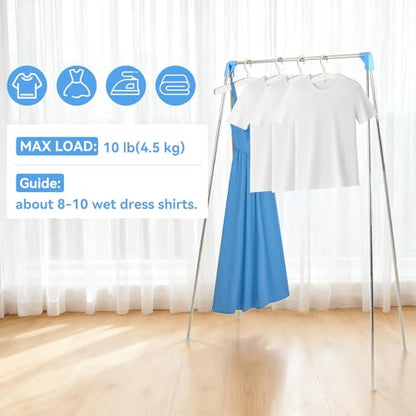 Twist-to-Lock Portable Clothes Drying Rack, Foldable Garment Rack for Travel, Dance Competitions, Collapsible Hanging Rack for Camping, Hotel & Dorm Use (With Hanger)