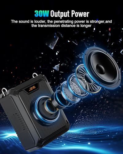 SHIDU 30W Voice Amplifier with Wireless Microphone and Microphone Headset | IPX6 Waterproof Amplifier Wireless & Wired Microphone Bluetooth Speaker Personal Megaphone for Teachers Meeting Outdoors