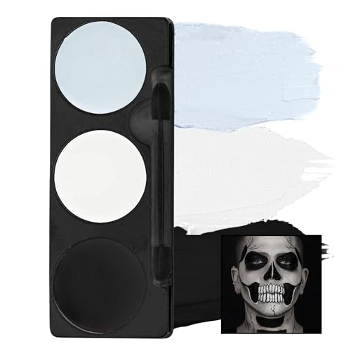 Mehron Makeup Tri-Color Halloween Makeup Palette - SKELETON | 10 Shades of Mehron Greasepaint in 1 Easy to Use Palette. Perfect for Quick Costume Looks. Cruelty Free & Made in the USA. - color: Skeleton
