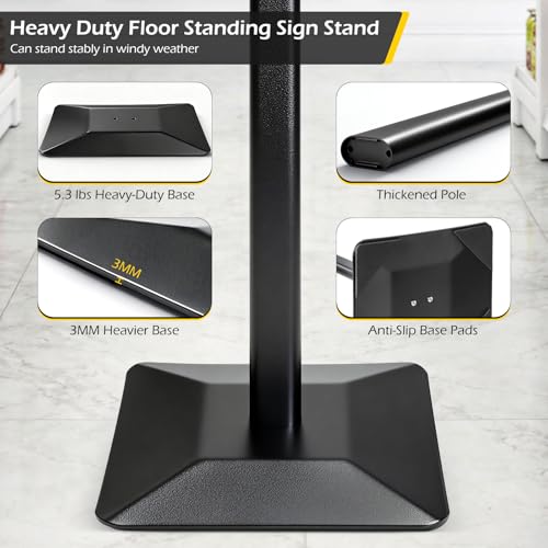 Dyna-Living Sign Holder Stand 11 x 17 Inch Sign Stands for Display, 1 Pack Heavy-duty Pedestal Sign Holder, Adjustable Floor Standing Signs Holders, Poster Holders Stand for A3 Advertising - size: 11'' x 17''-1 Pack