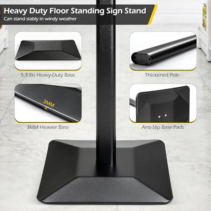 Dyna-Living Sign Holder Stand 11 x 17 Inch Sign Stands for Display, 1 Pack Heavy-duty Pedestal Sign Holder, Adjustable Floor Standing Signs Holders, Poster Holders Stand for A3 Advertising - size: 11'' x 17''-1 Pack