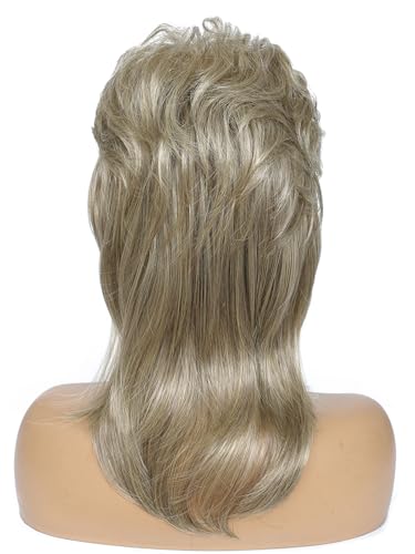 Mullet Wigs for Women,Joe Dirt,Emo Wig,80s 90s Costumes Fancy Party Accessory Cosplay Wig,Halloween Man （Blonde） - color: w2057-Blonde