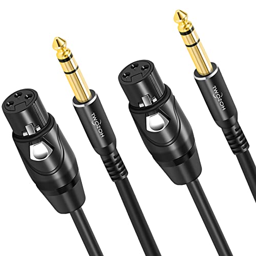 Twozoh XLR Female to 1/4 Inch (6.35mm) TRS Cable, Quarter Inch Jack Balanced to XLR Microphone Cable 1FT (Profesional/HiFi) - color: Female 1-PACK, size: 1FT