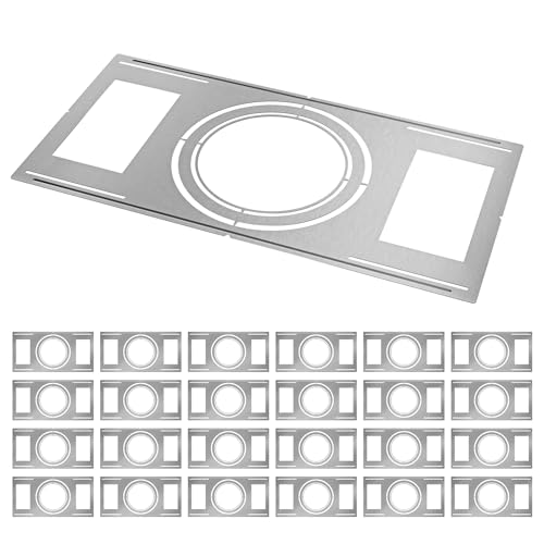 24-Pack New Construction Mounting Plate, 8-9-11Inch, LED Recessed Lighting Housing Kits, Flat Steel Rough-in Bracket Fixture for LED Light Bar, Shallow Recessed Lighting Housing Plate - color: Symmetric 8-9-11", size: 24 Pack