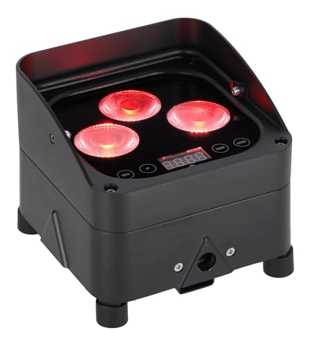 Rockville WET PAR 50 Black Battery DJ Lights 2-Pack Bundle with RLB90 Bag | 24-Hour Single-Color Battery Runtime, IP64 Waterproof, Wireless DMX, RGBWA+UV, 2 RF Remotes, Travel Bag, 3 Items