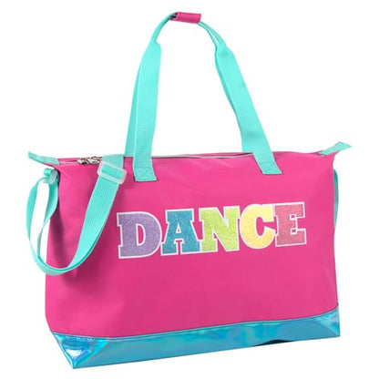 Garment Dance Shoulder Bags for Girls, Teen Dancers, Costumes, Boys | Holographic Glitter Dance Bag for Kids - color: Dance Pink & Blue