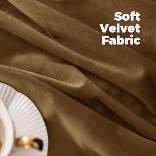 BGment Velvet Curtains for Living Room, 2 Panels, 42x84 Inch, Bronze Brown | Elegant Black Out Curtains 84 Inch Long, Thick, Thermal Insulated, Noise Reduce, Luxury Bedroom Drapes, Back Tab Rod Pocket - color: Bronze Brown, size: 42"W x 84"L (Pack of 2)