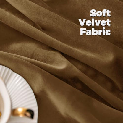 BGment Velvet Curtains for Living Room, 2 Panels, 42x84 Inch, Bronze Brown | Elegant Black Out Curtains 84 Inch Long, Thick, Thermal Insulated, Noise Reduce, Luxury Bedroom Drapes, Back Tab Rod Pocket - color: Bronze Brown, size: 42"W x 84"L (Pack of 2)
