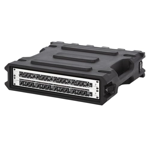 Gator Cases Pro Series 2U Rack Case with Standard 19" Depth, Roto Molded Made in USA (G-PRO-2U-19) | Made in the USA Molded Hard Shell Front & Rear Threaded Rack Rails Side Carry Handles - size: 2U Rack Space, style: Standard - 19" Deep