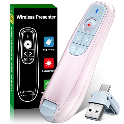 Presentation Clicker Dual Receiver, Clicker for Powerpoint Presentation - color: Pink