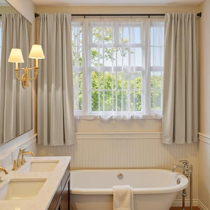 Lazzzy Beige Velvet Curtains Neutral Rod Pocket 52×72 Inch 2 Panels - color: R | Beige, size: 52"W x 72"L (Pack of 2)