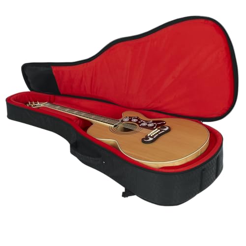 Gator Cases Transit Series Lightweight Jumbo Acoustic Guitar Gig Bag with Backpack Straps and Rubberized Base, Charcoal Black Exterior (GT-JUMBO-BLK) - color: Charcoal, style: Jumbo Acoustic Guitar
