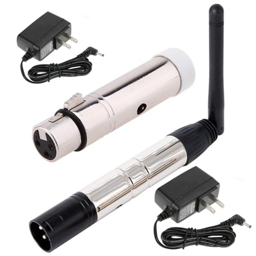 JERRAY DMX Wireless 2Pcs 2.4G DMX512 1Pcs Female Receiver 1Transmitter for DMX Transmitter Light Controller, DJ Equipment, LED Stage, Bar, Disco, Theater, Concert, PAR Effect Lamp, Silver