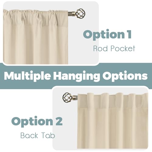 BGment Cream Beige Velvet Blackout Curtains 72 Inch Length for Bedroom - color: Cream Beige, size: 52"W x 72"L (Pack of 2)