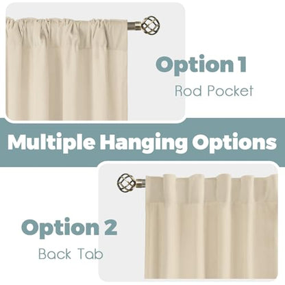 BGment Cream Beige Velvet Blackout Curtains 72 Inch Length for Bedroom - color: Cream Beige, size: 52"W x 72"L (Pack of 2)