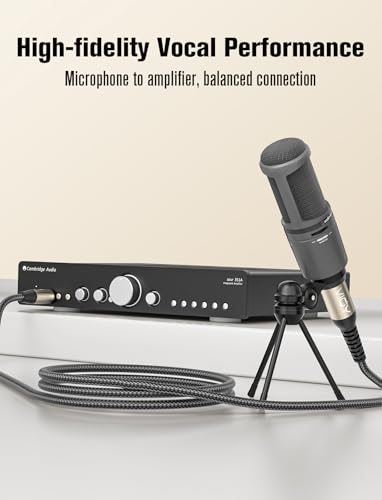 VIOY XLR to 1/4 Cable 10FT, 6.35mm TRS Male to XLR Male Balanced Mic Cord - size: 10FT