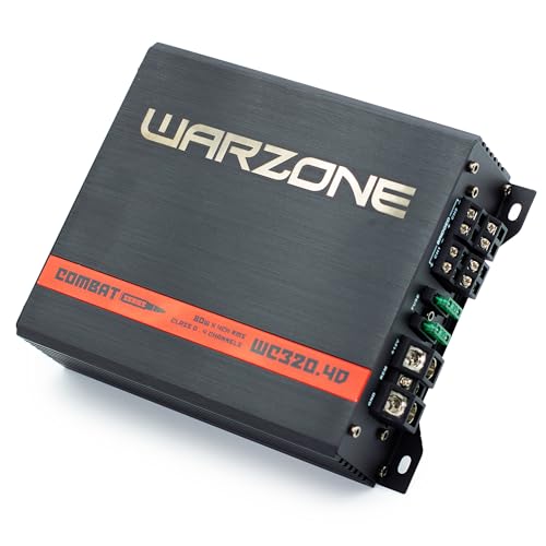 Warzone Series Car Amplifiers - True RMS Power Class D Amps, 1/2/4 Ohm Stable, Multi-Channel and Monoblock Options, Remote Sub Control (320W / 4 Channels) - size: 320 watt 4 Channels