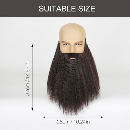 Yan Dream Long Synethetic Fake Beard Wizard Fake Beard and Mustache for Adult Cosplay Halloween Party - color: Brown