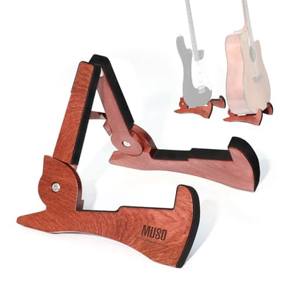 Guitar Stand, Acoustic Guitar Stand with Padded Foam, Classical Electric Guitar Stand,Folding Bass Guitar Display Stand Travel Guitar Stand, Compatible with Mandolin, Bass, Banjo, Ukulele,Rabbit-Shape Patented (Rosewood) - color: Rosewood