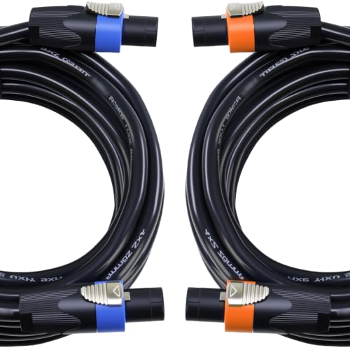 3 Feet Speakon Cables - Pack of 2 NL4 Cable 4 Conductor, 12 Gauge - size: 3 Feet