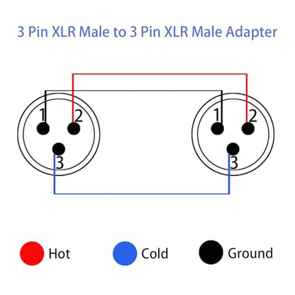 XLR Male Adapter, 3 Pin XLR Male to Male Microphone Cable Adapter - 2 Pack - style: XLR Male to Male Adapter