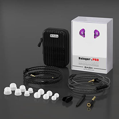 BASN Bsinger Pro in Ear Monitor Headphone,Dual Drivers Musicians IEM Earbud - color: Colorful