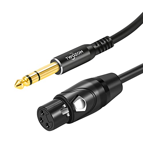 Twozoh XLR Female to 1/4 Inch (6.35mm) TRS Cable, Quarter Inch Jack Balanced to XLR Microphone Cable 6.6FT (Profesional/HiFi) - color: Female 1-PACK, size: 6.6FT