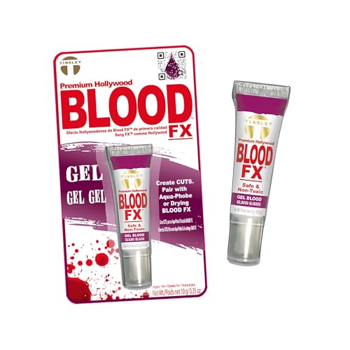 Blood FX Thick Drying Fake Blood Gel for Realistic Special Effects Makeup – Dark Red, Fast Drying, Ideal for Halloween, Theater, Film, and Costume Use