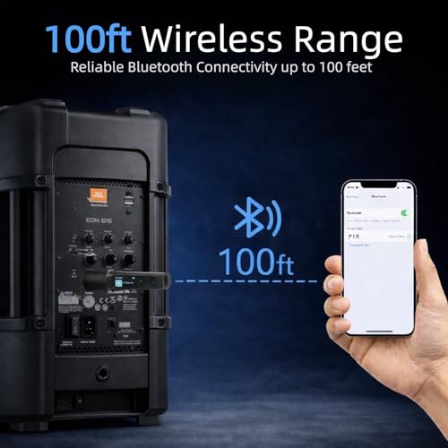 2 Pack Wireless XLR Bluetooth Receivers, High-Fidelity Audio | Bluetooth Audio Adapter for PA Speakers, Mixers & Live Sound, OLED Display, 14H Battery, 100 FT Range - size: Double
