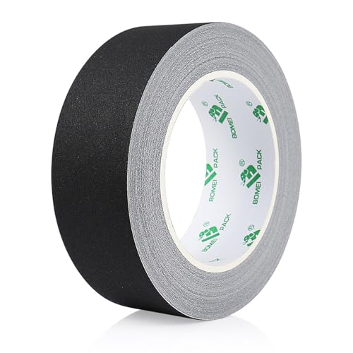 BOMEI PACK Black Matte Gaffer Tape Non-Reflective 1.5inch x 30yds No Residue Hand Tear Fabric Self-Adhesive Tape for Labeling, Cable, Photography, Painters,Walls,Electrical and Cords - color: Black