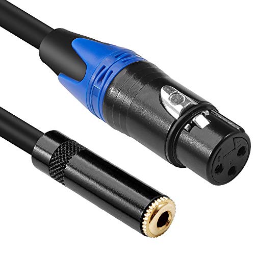Female XLR to 1/8 Stereo Cable,Balanced XLR to 3.5mm(1/8 inch) TRS Mini Jack Audio Converter Adapter Cable - 1feet/30cm - size: 1 Feet