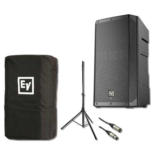 Electro-Voice ELX200-12P 12" Powered Speaker with Padded Cover, SS7730B Classic Speaker Stand and XLR Cable