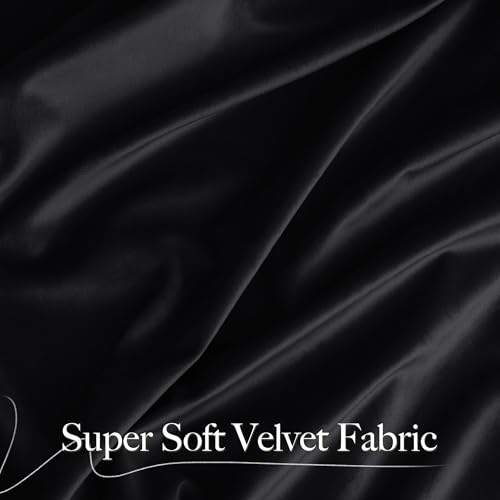 NICETOWN Black Blackout Extra Long Velvet Curtains 120 inches Long - color: Black Series - Black, size: 52"W x 120"L (Pack of 2)