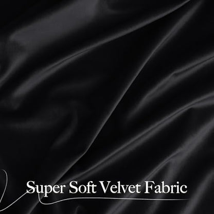 NICETOWN Black Blackout Extra Long Velvet Curtains 120 inches Long - color: Black Series - Black, size: 52"W x 120"L (Pack of 2)