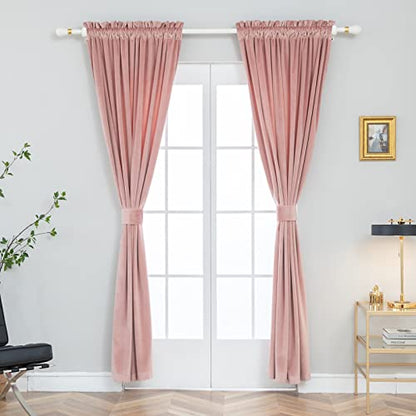 PLEASANT BOULEVARD Chintz Rose Velvet Curtains 108 inch Long Heavyweight Blackout Curtains Rod Pocket Thermal Insulated Darkening Window Drapes for Bedroom Living Room, W52 x L108, 2 Panels - color: Chintz Rose, size: 52"W x 108"L (Pack of 2)