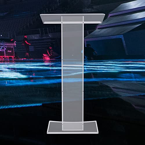 Acrylic Podium 23.62 x 15.74 Inch Transparent Podium Stand Clear Church Lectern Portable Detachable School Lectern for Speeches, Opening Ceremonies Reception Event (23.62 x 15.74 Arcuate, inches)