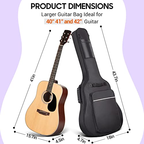 CAHAYA Guitar Bag Upgraded Premium Version for 40 41 42 Inch Acoustic Guitar Gig Bag 0.5in Thick Sponge Overly Padded Water Resistent Guitar Case Soft Guitar Backpack Case