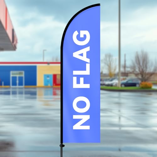 6.6FT Feather Flag Pole Kit with Ground Spike, Portable Lightweight Aluminum Alloy Flagpole with Fiberglass Top Pole, Fits 1.6x6.6FT / 1.6x6.1FT Feather Flags, Pole for Outdoor Business Advertising, No Flag