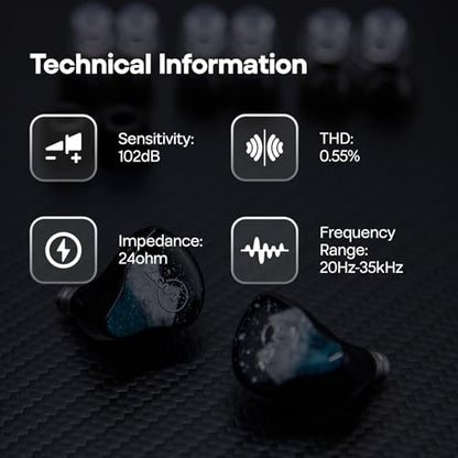 Linsoul ZiiGaat Horizon 1DD+2BA+2 Planar HiFi Wired Earbuds in Ear Monitor